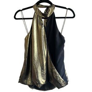Elegant Gold and Black Women's Blouse NWT